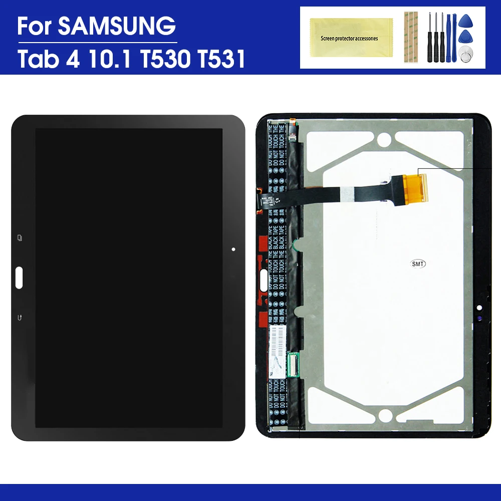 E-YIIVIIL Pantalla LCD de repuesto compatible para Samsung Galaxy Tab 4 10.1 SM-T530 SM-T531 SM-T533 SM-T535 blanco marco de repuesto para reparación de pantalla táctil LCD con kit de herramientas