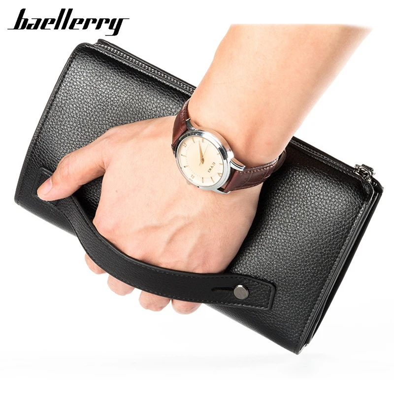 Baellerry Wallet Male Large Long Men Wallets Luxury Business Phone Smart Zipper Wristlet Coin Purses Rfid Mens Clutch Bag | Багаж и сумки