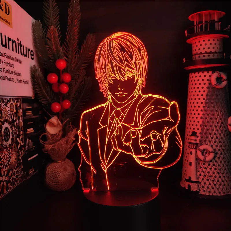 3D светодиодный светильник DEATH NOTE Yagami ночсветильник в стиле аниме с 7