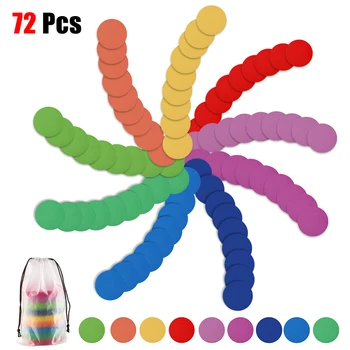 

72Pcs 4 Inch Carpet Spots Sit Markers Flexible Floor Classroom Seating Rug Mats For Classroom Preschool and Kindergarten Educate