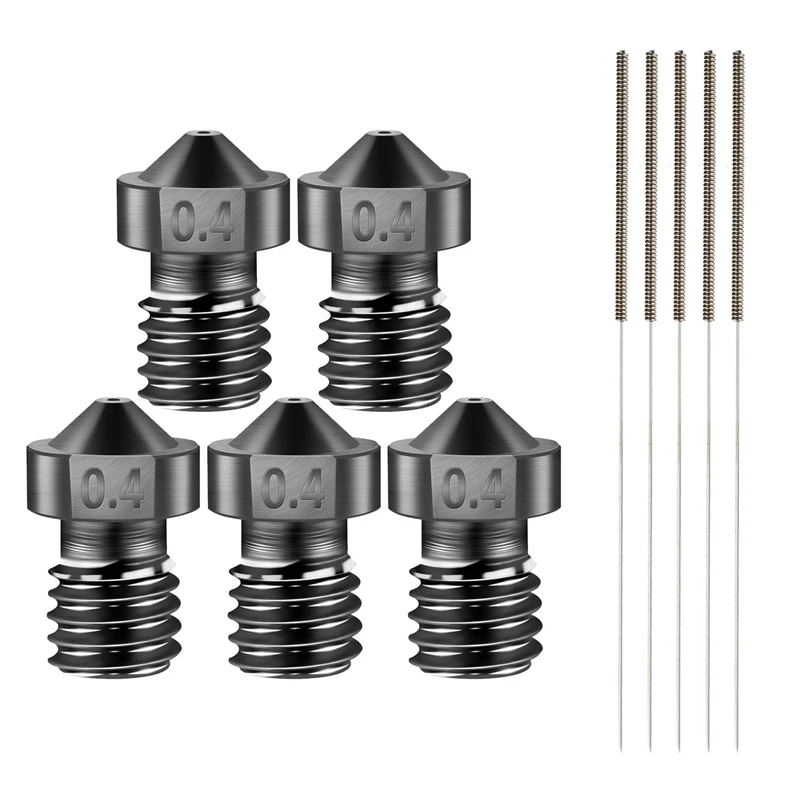 [5Pcs/Pack] 3D Printer for Volcano Nozzles 0.4mm Hardened Steel High Temperature Pointed Wear Resistant 0.4 | Компьютеры и офис