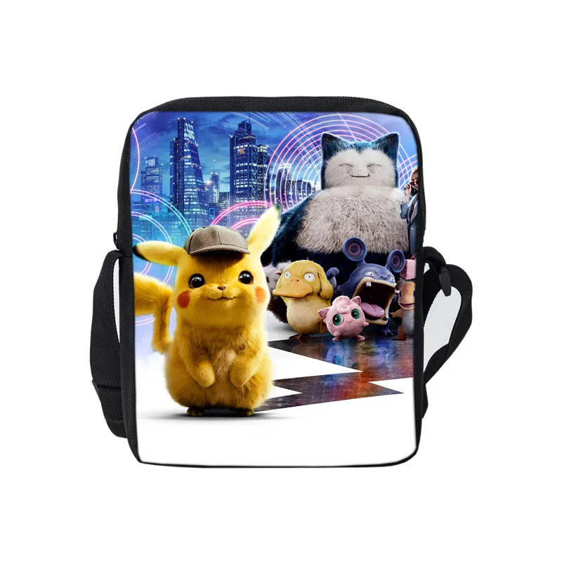 THIKIN Pokemon Detective Pikachu, детские сумки-мессенджеры для мальчиков и девочек, милая сумка через плечо с 3D принтом, школьная сумка для книг - Цвет: as picture