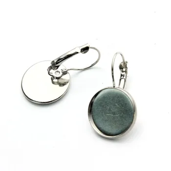 

10pcs 10/12/14/16/18/20mm Drop Earring Settings Posts Base Blank Earrings Cuff Tray Bezel Clip For Cabochon Cameo DIY Earrings