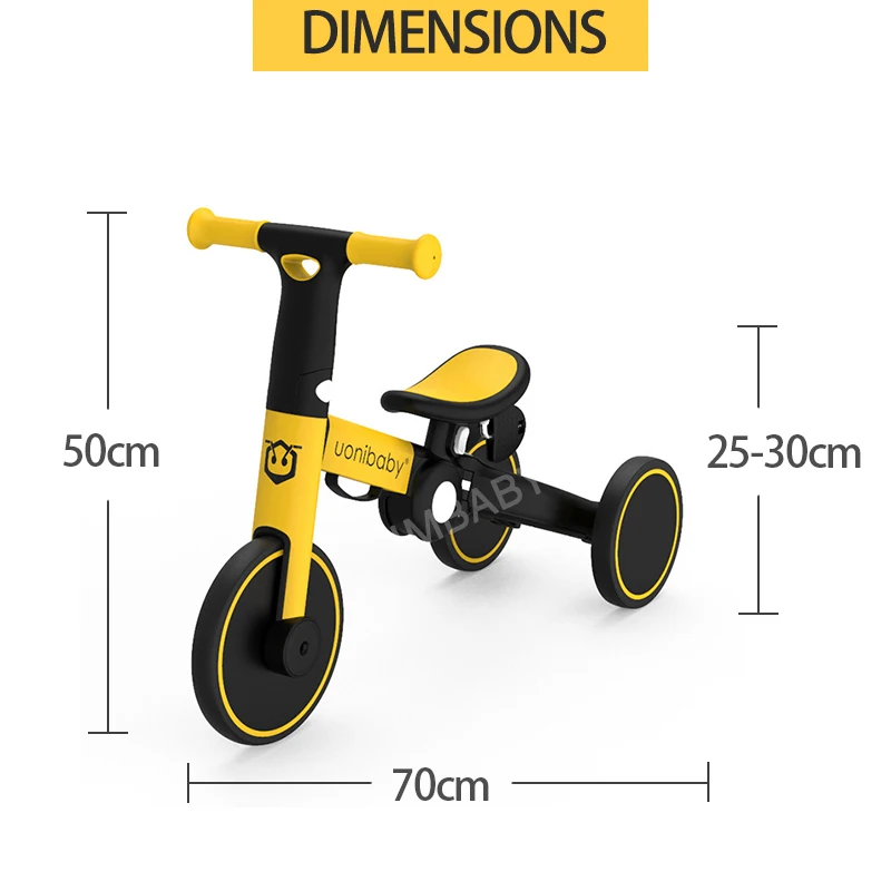 IMBABY Child Balance Bike Infant Tricycle Kick Scooter Newborn Bicycle Folding Stroller Toddler Trike Trolley Gift for 1-6Y Kids