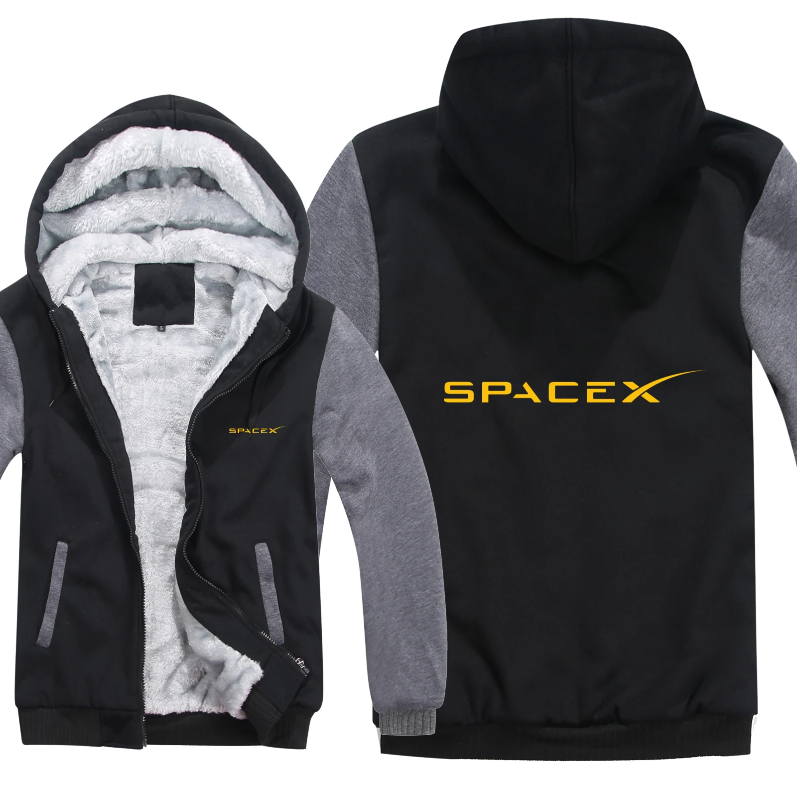Толстовки Space X, мужское модное пальто, пуловер с шерстяной подкладкой, куртка Space X, толстовки с капюшоном, HS-063