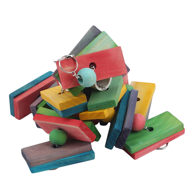Special Design Colorful Wood Parrot Toys Durable Macaw Cage Chew Bird Toys For Parrots Pet Bird Conure Swing Scratcher