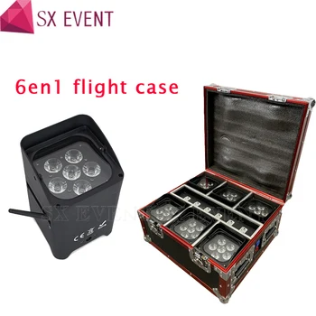 Billige 6 Stücke Mit Flug Fall LEDs Batterie 6x18W + Wi-Fi POWERED LED UPLIGHT Für Hochzeiten DJ