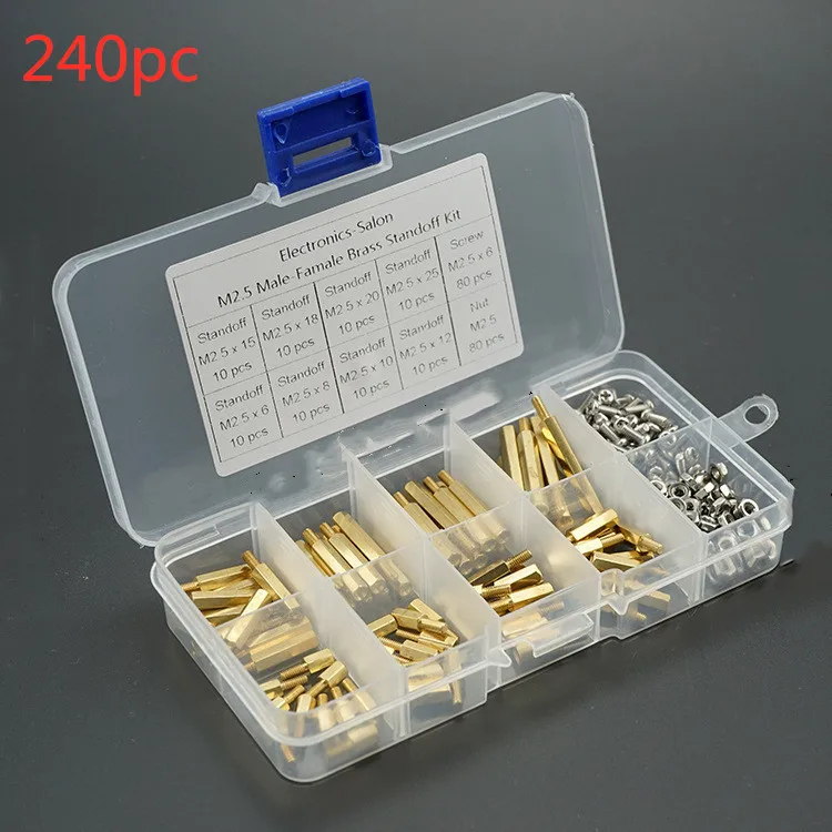 120 pc-240 шт./компл. M2 M2.5 медные Опорные изоляторы полая медная колонна Шестигранная гайка с резьбой столб PCB Материнская плата противостояние прокладка комплект