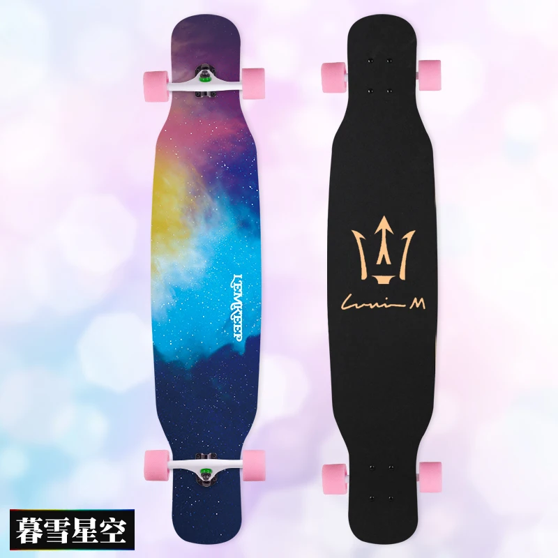 MS414 Dream Ⅰ 117 см/46in многоцветная печать Griptape dancing Street Longboard Abec-9 высокоскоростной хромированный стальной подшипник - Цвет: 18