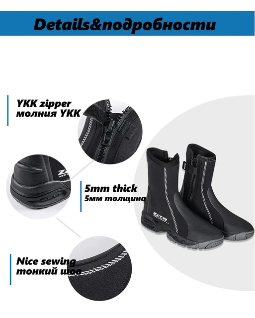 Cressi Isla Neoprene Boots For Diving & Water Sports | 5mm Or 7mm, Hard Sole, Heel Strap Gripper, Back Zip (Made In Italy Design)