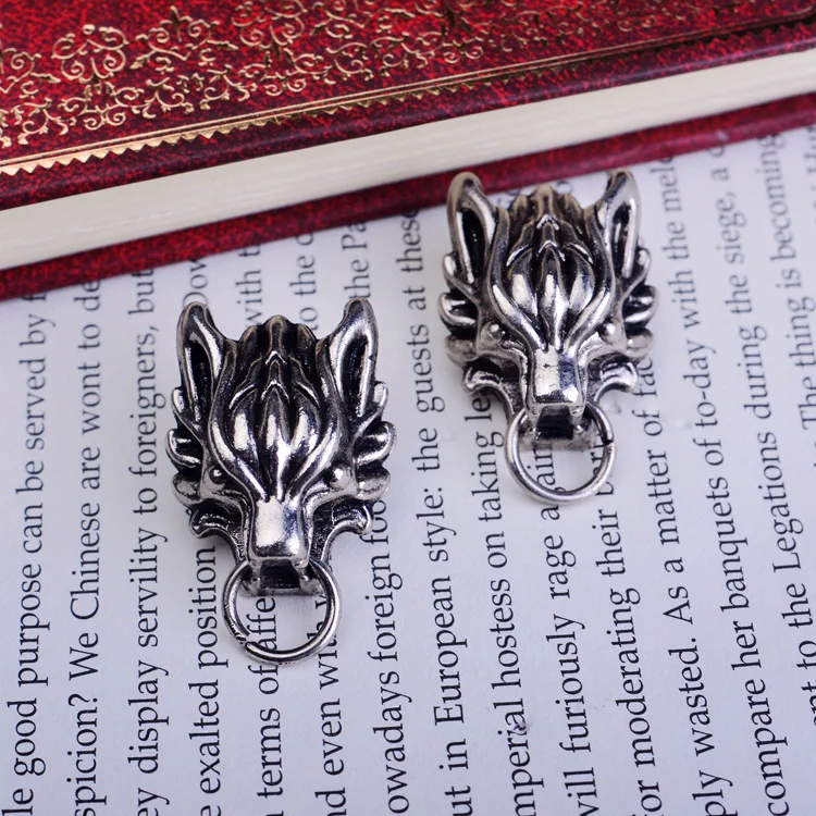 Antique Silver 2 I-Remiel металлический Дракон заколки с животными и броши голова дракона брошь рубашка воротник чип кисточка цепь цветок костюм лацкан аксессуары - Окраска металла: Antique Silver 2