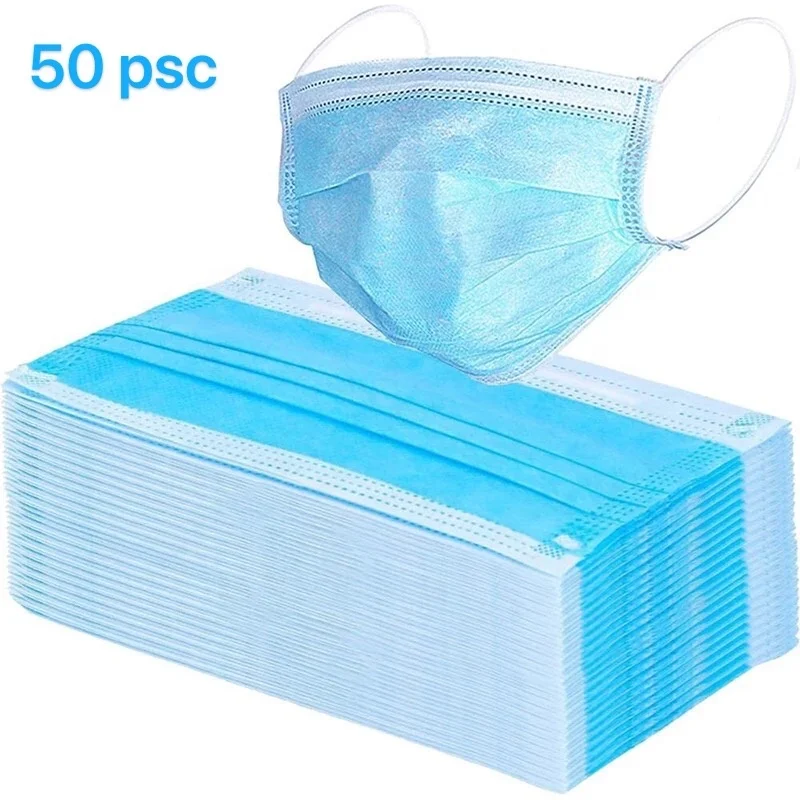

3-layer 50pcs Disposable Masks Children Masks Mask Medical Non Woven Disposable Anti-Dust Surgical Medical Earloops Masks