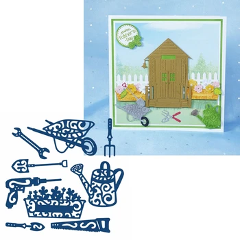 

Gardening Tools Metal Cutting Dies Stencils Laborious Gardening Tools Die Cut For Card Making DIY New 2019 Crafts Cards