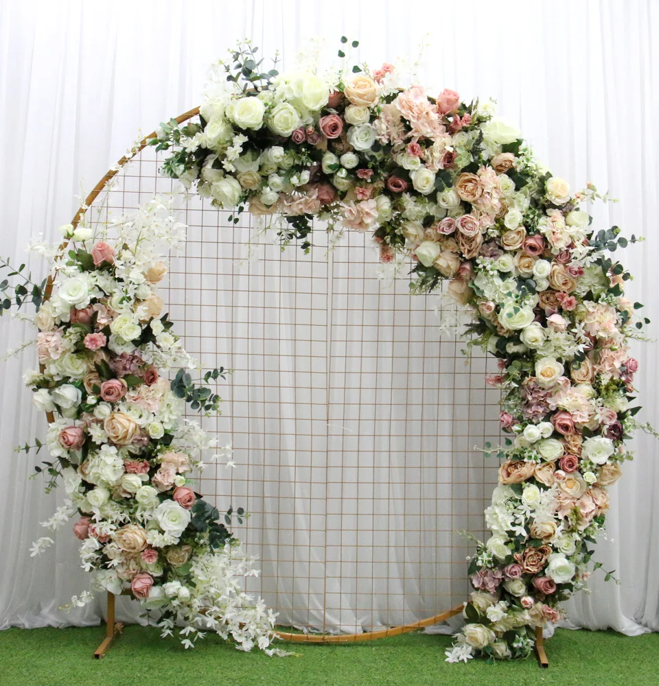 Customized Wedding Simulation Silk Crescent Arch Flower Row Wall Decoration  Wedding T Table Row Flowers Arrangement Floral Props - Artificial Flowers -  AliExpress