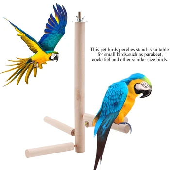 

Parrot Birds Perches Cage Stand Toy Wooden Activity Branches Climbing Stairs Parrot Climbing Toy Rotary Station Ladder Ladder