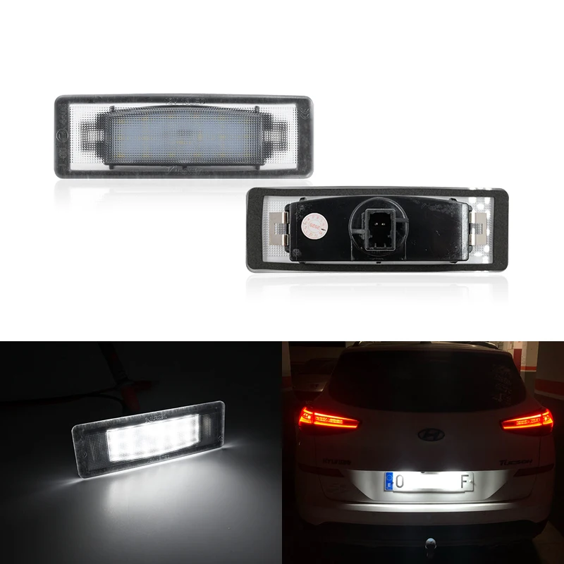 Для Hyundai Tucson 2019 2020 SMD белый без ошибок светодиодный номер номерного знака Лампы 2