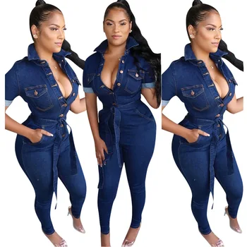 

Autumn Winter Women Jumpsuit Bodycon Playsuit Bodysuit Overalls Rompers Plus Size Fashion Denim Jeans Jumpsuits