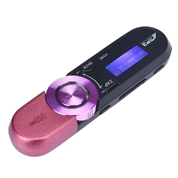 

LCD USB card MP3 player 16 GB Lcd Usb Screen Radio Music MP3 FM TV Flash Player (Pink)