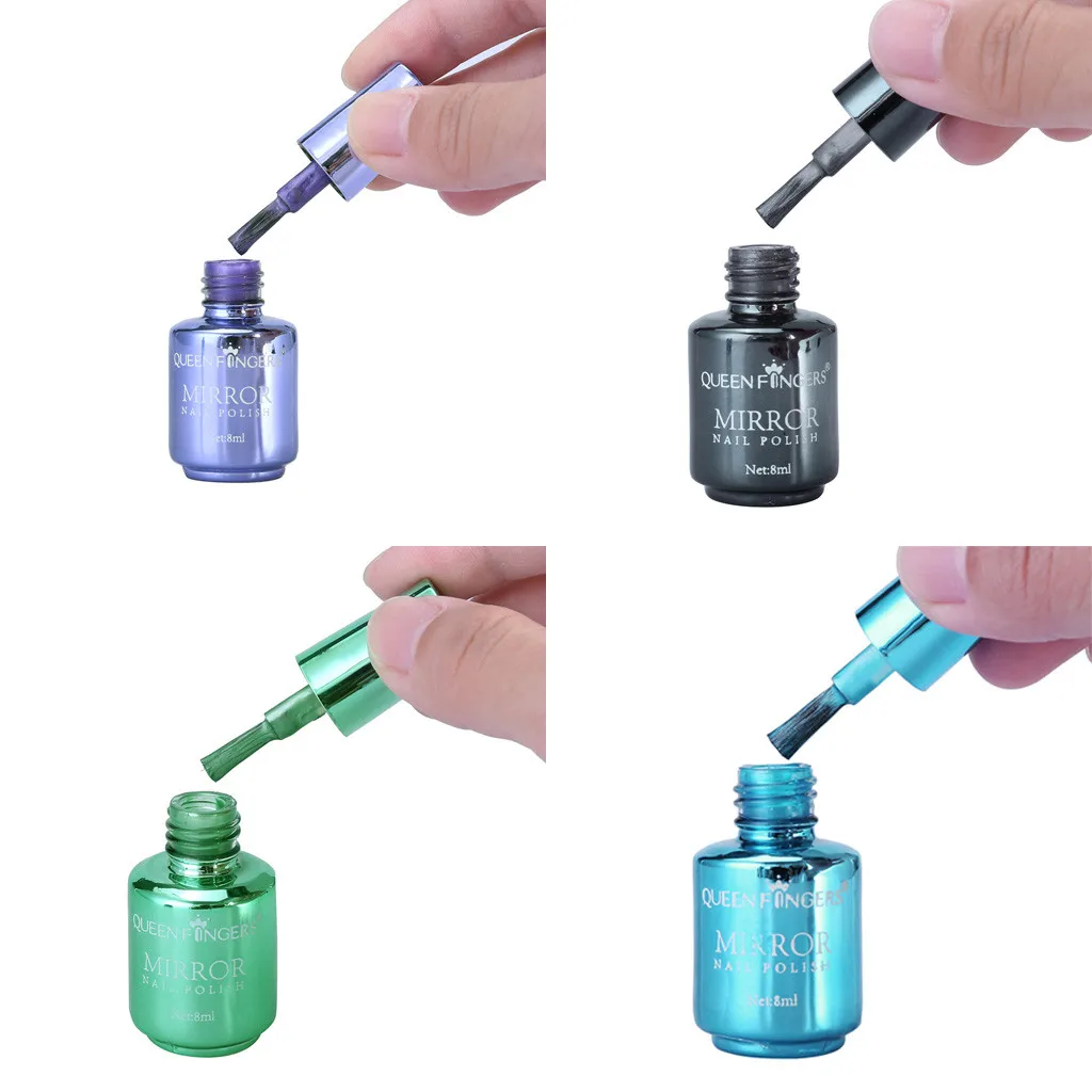 4 Pcs Fashion Mirror Nail Polish Set Quick-drying Environmental Protection Lasting Unpeelable Nail Polish Makeup Decoration#LR2