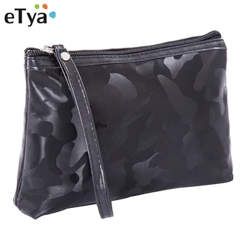 

eTya New Fashion Women Cosmetic Bag Geometric Makeup Bag PU Waterproof Beauty Organizer Travel Portable Toiletry Wash Bag Pouch