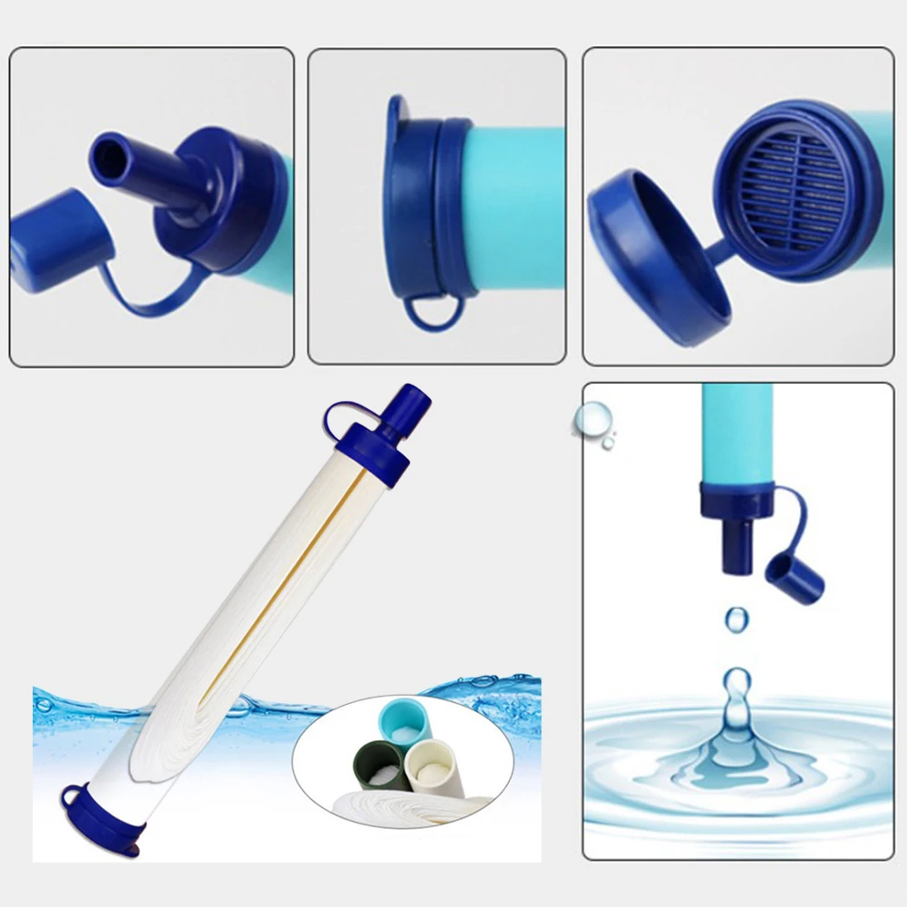 1PCS Portable Water Filter Emergency Life Survival Travelling Camping Hiking Straw Gear Safety Survival Outdoor Wild Drinking