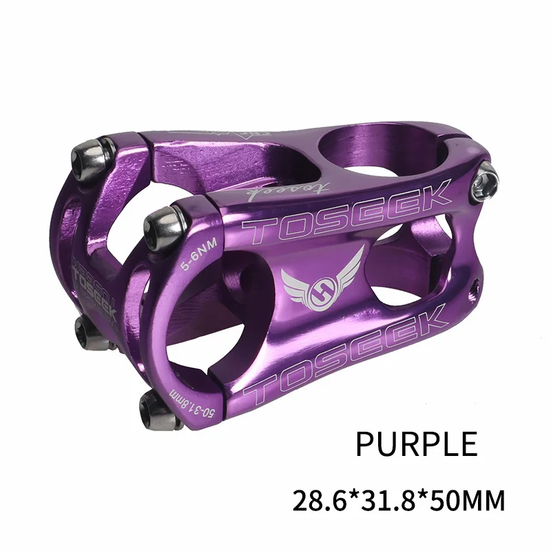 purple Горячее предложение, 31,8*50 мм, алюминиевый сплав, велосипедный шток с ЧПУ, фрезерный шток для велосипеда, MTB, горный дорожный руль, ультра-светильник, короткая ручка штока - Цвет: purple
