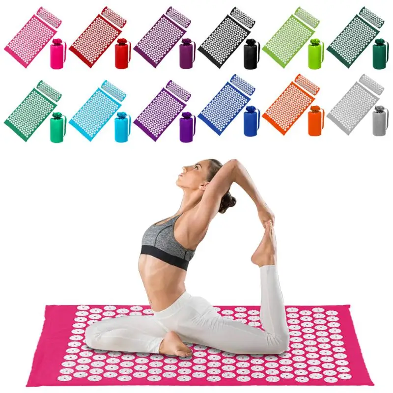 Acupressure Massage Mat with Pillow set to body Relaxation to Release Stress and Tension