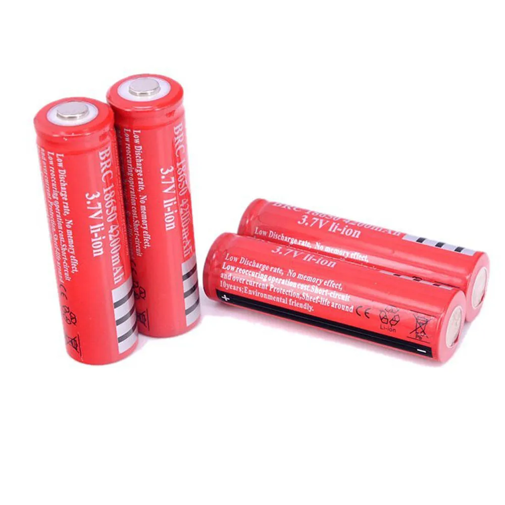 4 шт 18650 4200mah BRC 3,7 V литий-ионная аккумуляторная батарея+ зарядное устройство IPCS