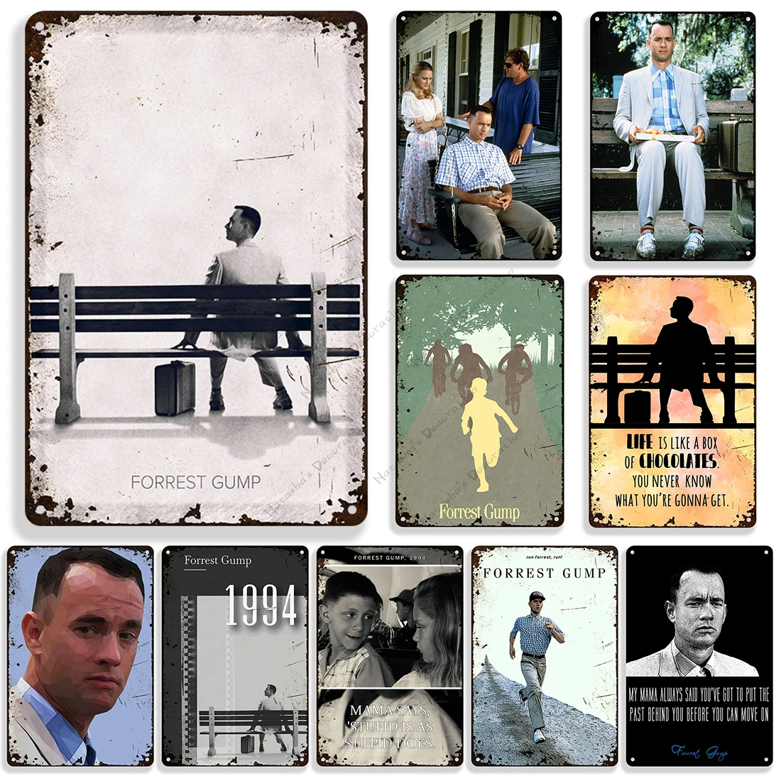 

1994 американский фильм Forrest Gump ВИНТАЖНЫЙ ПЛАКАТ Женская декоративная пластина для дома гаража металлический жестяной знак Клубная настенная пластина