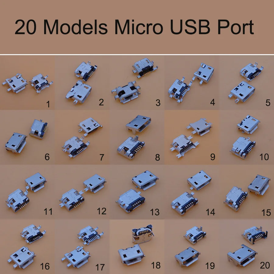 20 моделей мини 5 контактный разъем Micro USB штекер постоянного тока зарядный порт