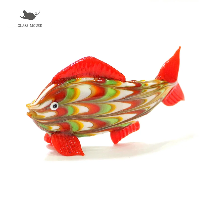 

Christmas Aquarium Decor Murano Glass Fish Figurine Cute Vivid Miniature Sea Animals Craft Ornament Holiday Party Gifts For Kids