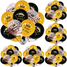 

15pcs 12inch Number Birthday Balloons Confetti Latex Ballons Happy 16 18 21 30 40 50 60 Years Birthday Party Decorations Adults