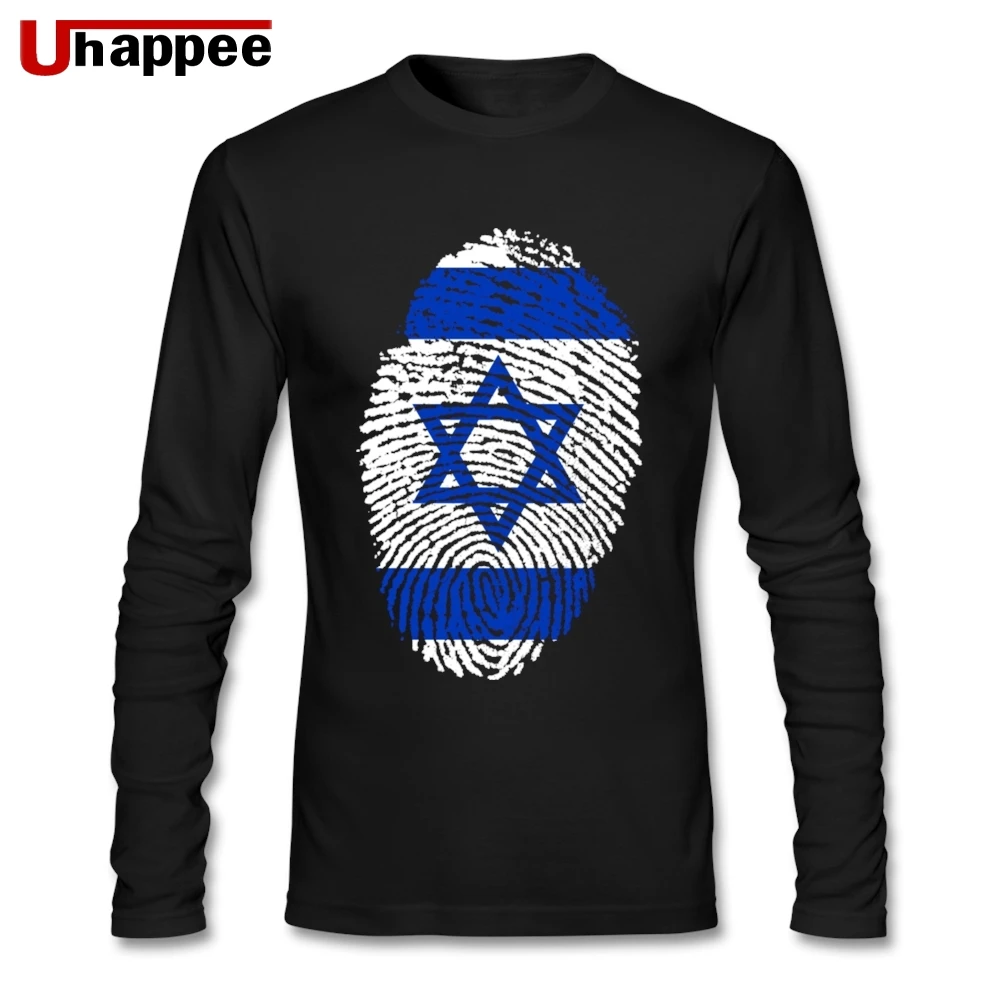 Мужской флаг Израиля отпечаток пальца Crewneck пользовательские печати длинный рукав большой размер джемпер хрустальные футболки для мужчин на Хэллоуин