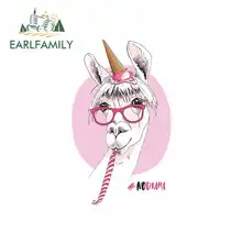 EARLFAMILY 13cm x 7.9cm for Drama Llama Funny Car Stickers Bumper RV VAN Fine Decal JDM Vinyl Car Accessories JDM Cartoon