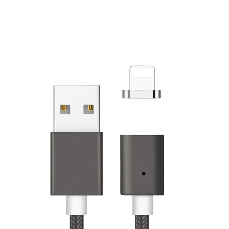 Нейлоновый Магнитный кабель USB кабель для быстрой зарядки iPhone 8/8 Plus 7 6s Plus 5S iPad Магнитный кабель для быстрой зарядки