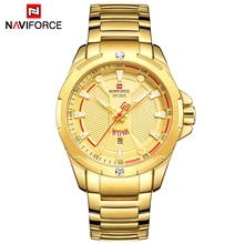 

Mens Watches NAVIFORCE Luxury Brand Fashion Gold Quartz Wristwatch Men Stainless Steel Waterproof Watch Male Relogio Masculino