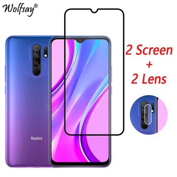Перейти на Алиэкспресс и купить Полное покрытие закаленное стекло для Xiaomi Redmi 9 Защита экрана для Redmi 9 8 8A 7 7A 6A стекло для камеры Redmi 9 стекло 6,53 дюйма