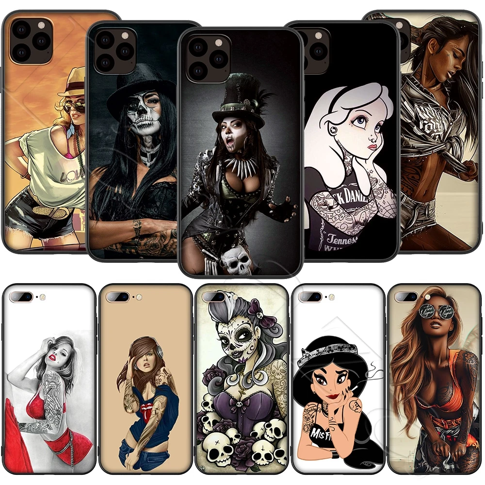 Силиконовый мягкий чехол Lavaza для девочек с татуировками iPhone 12 Mini 11 Pro XS Max XR X 8 7 6 6S