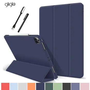

GLIGLE Smart cover for iPad Pro 11 12.9 2020 9.7 2017 2018 Tablet case for iPad 10.2 Air 10.5 Mini 5 Protective shell+Led+stylus