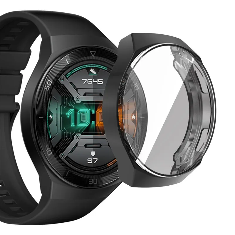 Мягкий защитный чехол для Huawei Watch GT2E 2 шт. бампер из ТПУ часов GT E 2E полный Чехол