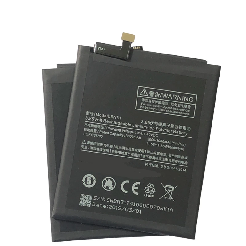 

BN31 Battery For XIAOMI Mi A1 Mi 5X Redmi Y1 Lite S2 3000mAh Replacement For Xiaomi Redmi Note 5A Battery Note 5A Prime