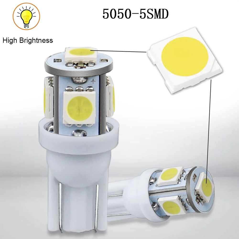 600 шт. Автомобильная лампочка T10 194 168 W5W 5050 5SMD светодиодный парковка купол Боковой габаритный фонарь лампа для чтения интерьера карта светильник по оптовой цене 12V