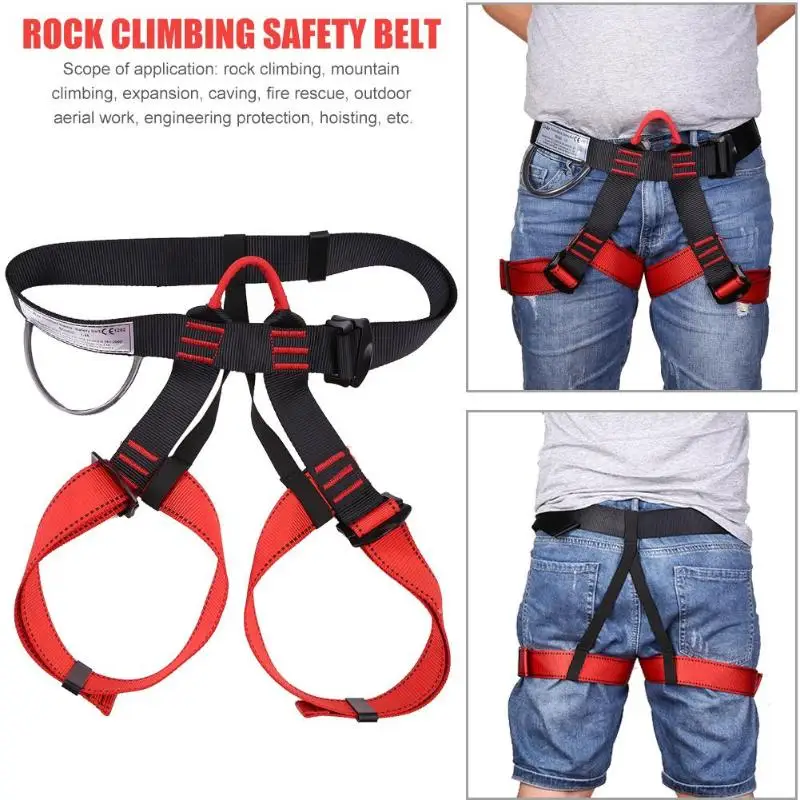 

Outdoor Sports Tree Rock Climbing Harness Falling Protection Waist Support Half Body Safety Belt Rappelling Escalade Equipment