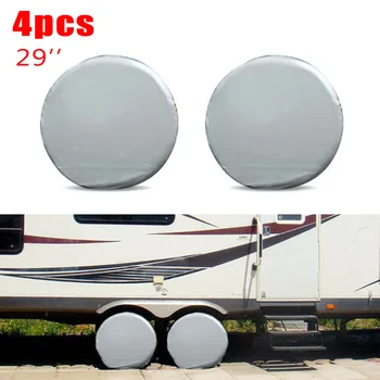 

4Pcs Winter And Summer Wheel Tire Covers For RV Truck Car Auto Camper Trailer 29inch Diameter Auto Protection Accessories
