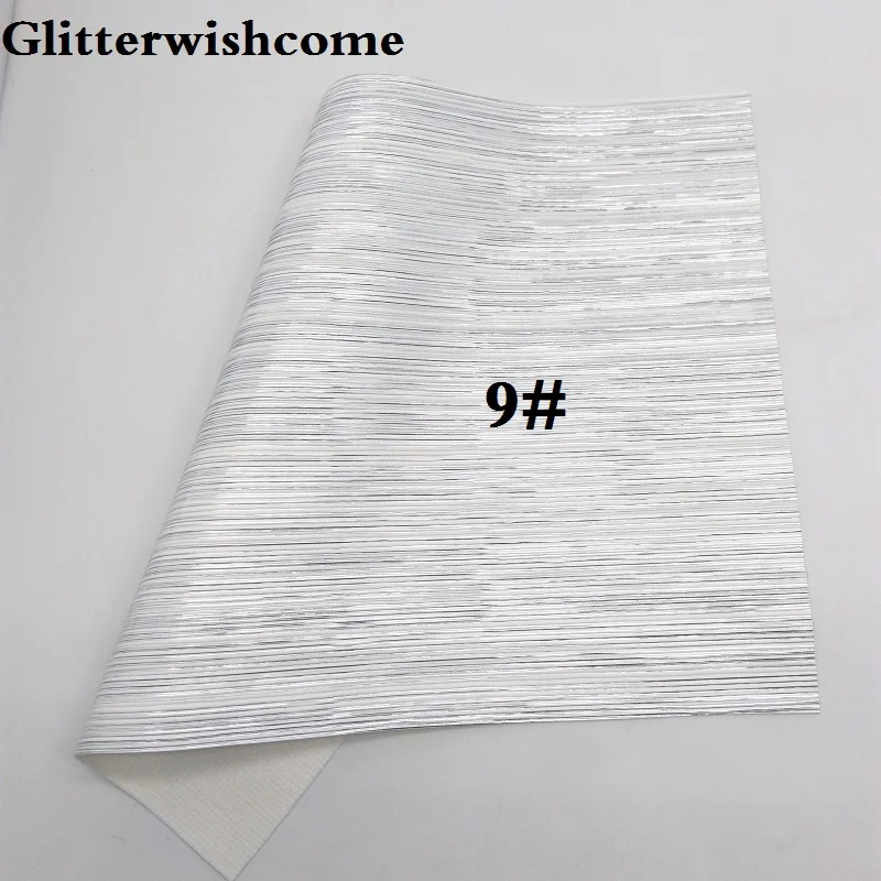 Glitterwishcome 21X29 см A4 размер винил для бантов тисненые полосы Кожа Fabirc искусственная кожа листы для бантов, GM153A - Цвет: 9