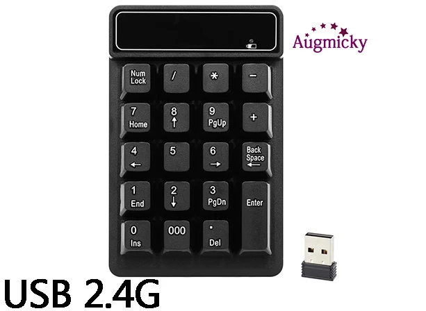 Black 2.4G 2,4G беспроводной mini-usb механические 19 клавиш клавиатура Bluetooth цифровая клавиатура приемник для XP7/8 с высокой скоростью работы Бухгалтерия задач клавиатура - Цвет: Black 2.4G