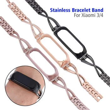 

Replacement Strap Compatible for Xiaomi Mi Band 3 Stainless Steel Replacement Band Metal Bracelet Wristband for Xiaom Mi Band 4
