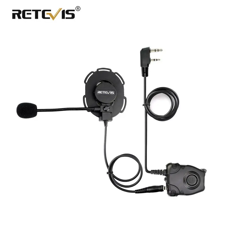 2 5 Retevis EH060K Высококачественная тактическая гарнитура военная с PTT для Airsoft Game Walkie