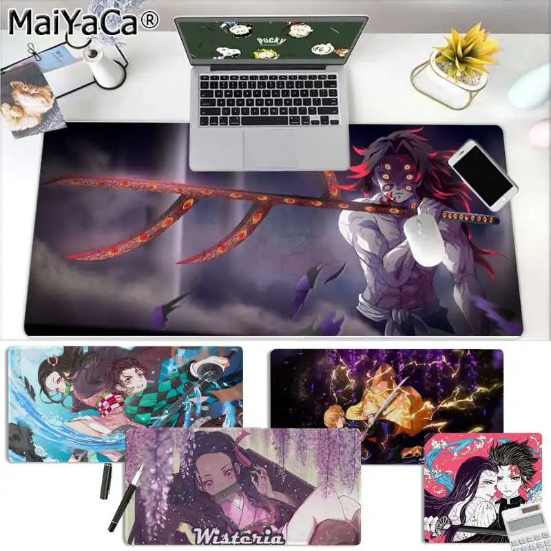 MaiYaCa мальчик подарок коврик Demon slayer Kamado Nezuko коврики для мыши Аниме Коврик для мыши и ноутбука большой коврик для мыши клавиатуры коврик