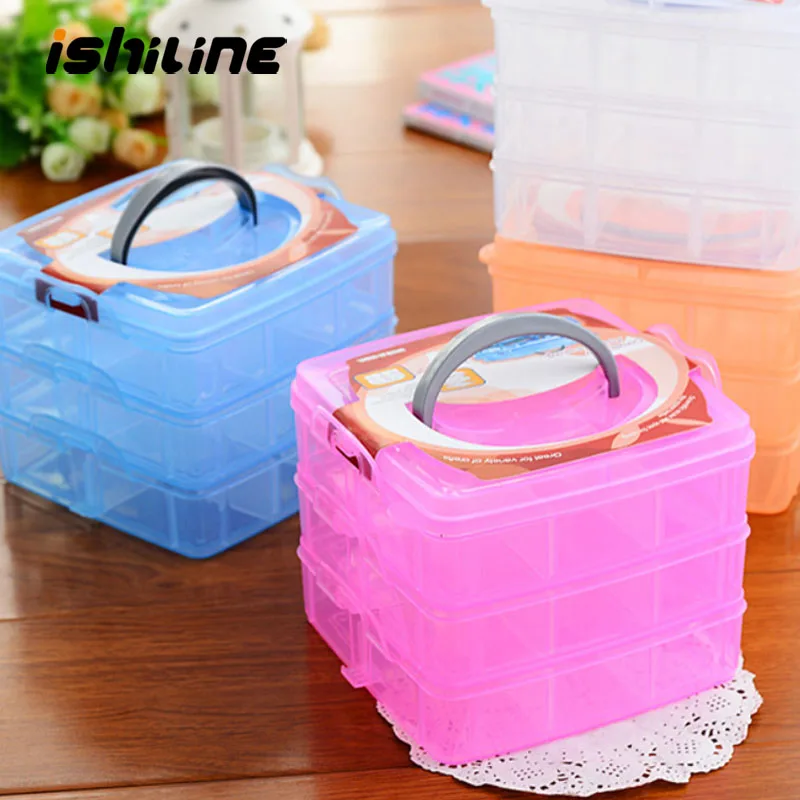 

Three-Layer Removable Storage Box Desktop Portable Plastic Organizer Jewelry Box Pill Box Small Items Finishing Case